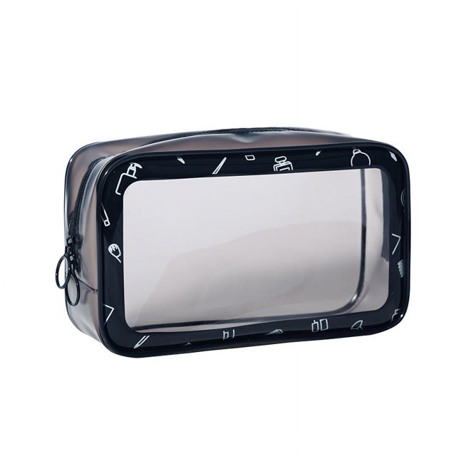 Jinsinto Waterproof Transparent Pvc Shower Cosmetic Bag Black