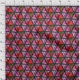 thumbnail image 4 of oneOone Georgette Viscose Orange Fabric Geometric Tropical Texture Craft Projects Decor Fabric Printed By The Yard 42 Inch Wide, 4 of 4