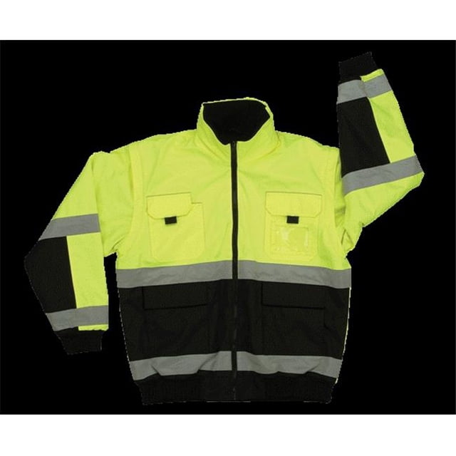 Blouson Bombardier Réversible 2W 350C-3 M Classe 3 - Noir et Lime - Moyen