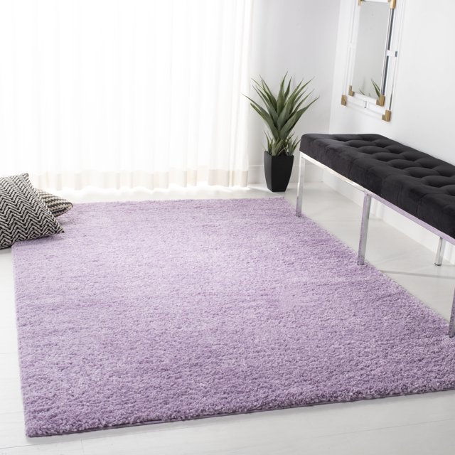 Safavieh August Shag Collection AUG900V Solid 1.2-inch Thick Area Rug, 6' x 9', Lilac
