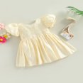 thumbnail image 3 of Enfants Princesse Robe Broderie Florale Cou Manches Courtes une Seule Pièce pour l'Été 6 Mois-5 Ans, 3 of 7