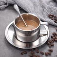 thumbnail image 4 of Dvkptbk Coffee Cup 304 European Style Stainless Steel Coffee Cup Set Office Double Layer Insulated Water Cup Reception Business Gift Tea Cup Kitchen Utensils & Gadgets, 4 of 6