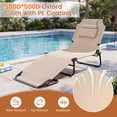 thumbnail image 4 of Gymax Chaise Longue Pliante Lit Réglable Plage Patio Camping Fauteuil Inclinable, 4 of 9