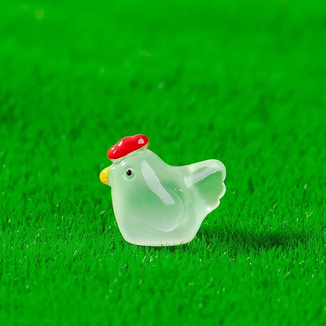 Mini Resin Chicken Glowing Potted For Mini Tale Garden Aquarium Party Home Decoration