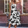 thumbnail image 4 of Ovzne Robes d'Été pour Femmes 2025 Robe Dames Mode d'Été Imprimée Sans Manches Col Rond Robe Débardeur Décontractée Robe de Vacances Robe Imprimée Liquidation, 4 of 7
