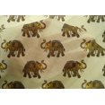 thumbnail image 4 of oneOone Cotton Silk Fabric Elephant Block Printed Fabric 1 Yard 42 Inch Wide, 4 of 4