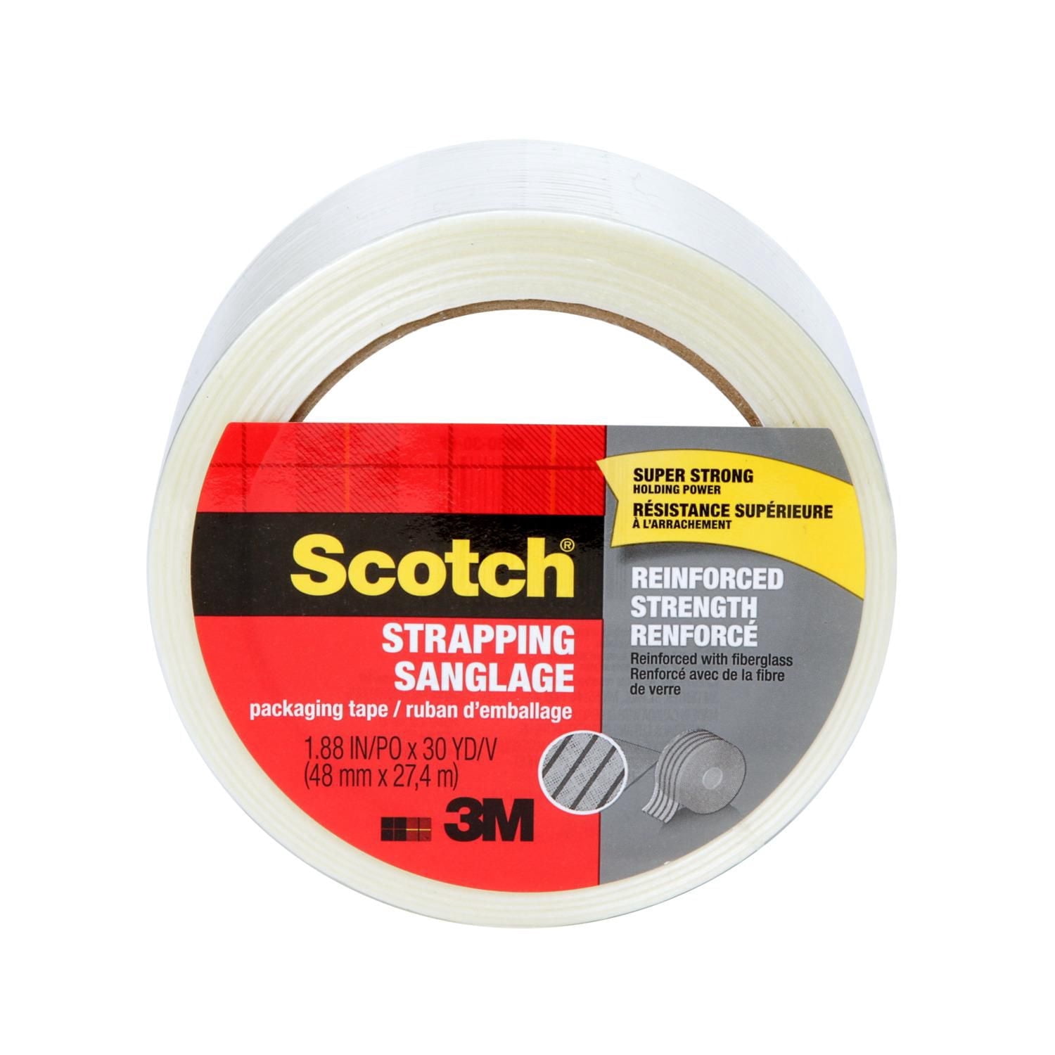 Ruban de sanglage d’expédition renforcé Scotch, 8950-EF-8CC, 1.88 in x 30 yd (48 mm x 27.4 m)