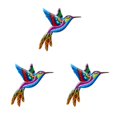 thumbnail image 1 of Wweixi Iron Hummingbird Hanging Home Decor Crafts Ornament Birds Outdoor Blue 3Set, 1 of 6