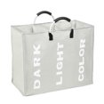 thumbnail image 1 of Amdohai Collapsable 3-section Laundry Bag Foldable Laundry Hamper Durable Oxford Fabric Laundry Basket Clothes Sorter Portable Multifunction Storage Bag with Alloy Handle, 1 of 8