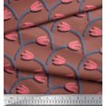 thumbnail image 3 of Soimoi Viscose Chiffon Fabric Leaves & Tulip Floral Decor Fabric Printed Yard 42 Inch Wide, 3 of 3