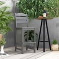 thumbnail image 4 of Costway Outdoor 4pcs HDPE Bar Stool Patio Tall Chair Backrest Footrest All Weather Navy, 4 of 8