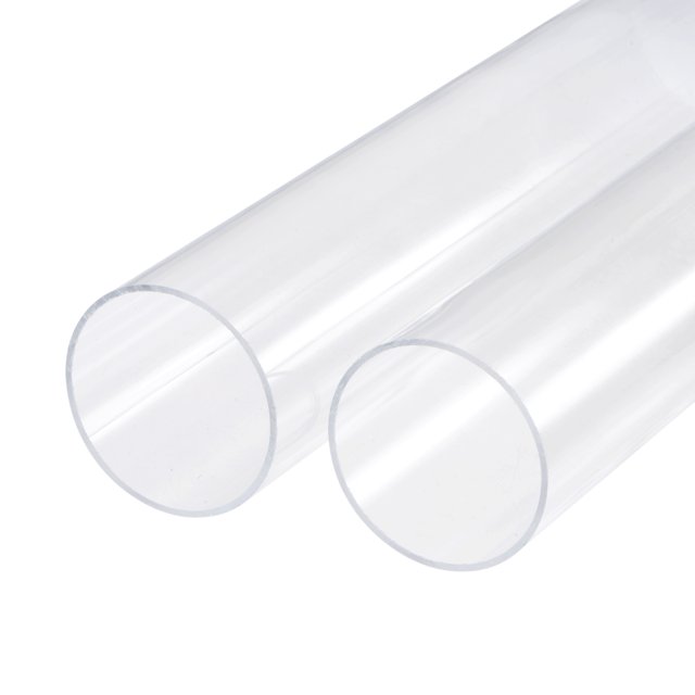 Unique Bargains 56mm ID 60mm OD 305mm Clear Acrylic Pipe Rigid Round Tube for Lighting, Models, Plumbing, Crafts 2 Pack