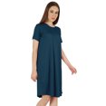thumbnail image 2 of Inkmeso Robe T-Shirt d'Été Décontractée Unie pour Femmes, Coupe Ample, Tunique à Manches Courtes, Robe de Nuit, 2 of 7