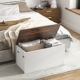 thumbnail image 2 of Gymax Flip-top Storage Chest Lift Top Storage Bench Wooden Deck Box Toy Box, 2 of 10