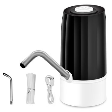 Automatic Electric Pump Gallon Dispenser Intelligent Rechargeable Big Bucket Noise-Free Bottle Pump with Switch and USB Cable for Home Office Black