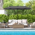 thumbnail image 2 of Gymax Parasol de Patio Double Face de 13 Pi avec Manivelle, Base de Parasol, Verrou de Sécurité, Gris, 2 of 10