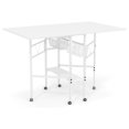 thumbnail image 1 of Sew Ready Table Pliante pour Couture avec Tiroirs de Rangement et Roues, Blanc, 1 of 10