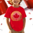 thumbnail image 3 of T-Shirts de la Fête du Canada Filles Drapeau Canadien Col Rond Manches Courtes T-Shirt Filles Fête Nationale Feuille d'Érable Imprimé Décontracté Fête du Canada T-Shirt Graphique Filles, 3 of 5