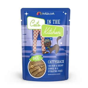 Weruva Cats Dans la cuisine Slide N' Servir Sans Grain Pâte Naturelle Chat Alimentation Pochettes Cattyshack 3oz Poche (paquet de 12)