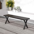 thumbnail image 4 of Costway 2 PCS 54" Patio Metal Bench with Slatted Seat & X Legs Backless Loveseat for Yard, 4 of 9