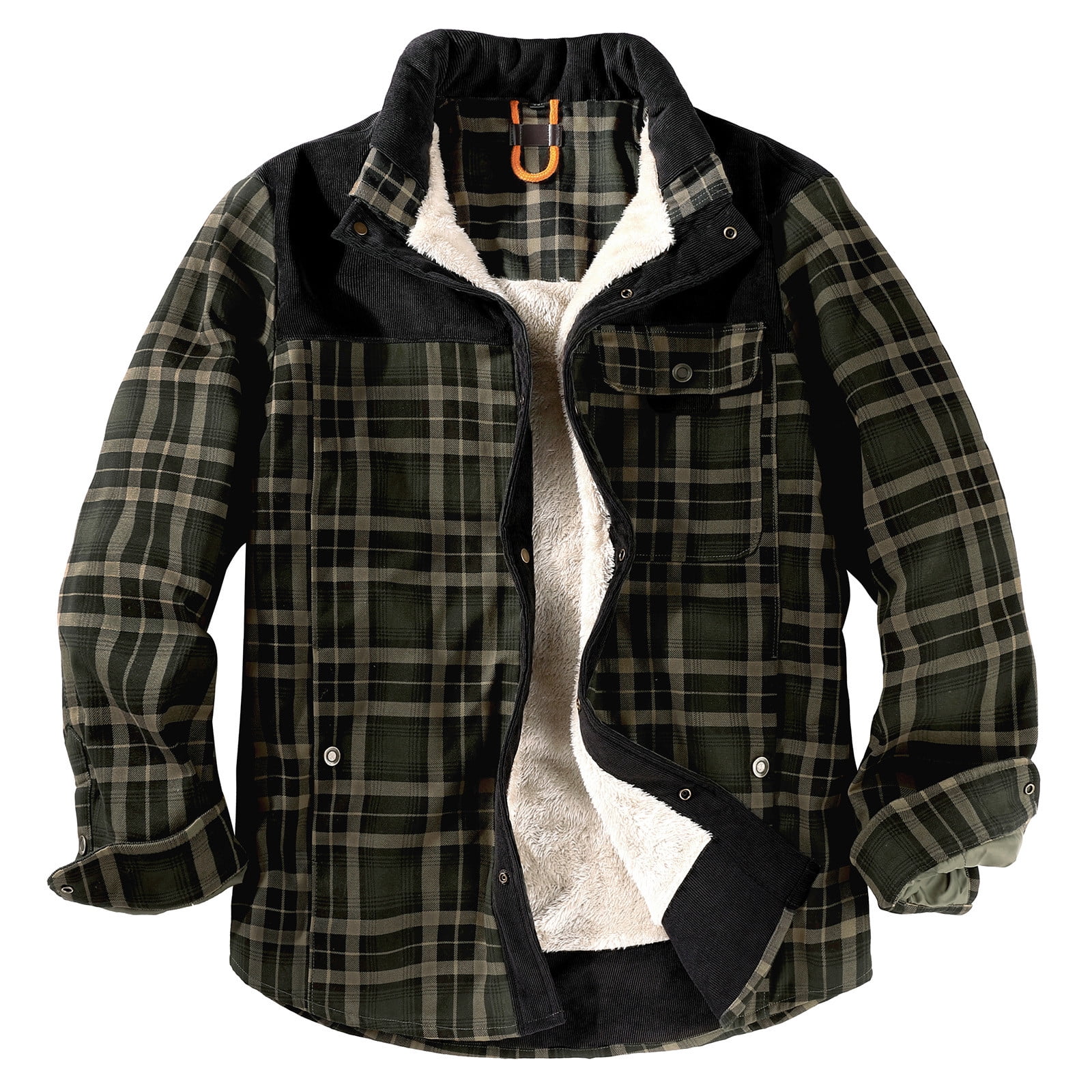 Men's Winter Jacket Jacket Plaid Plus Velvet Plus Size Winter Windproof And Warm Hooded Pure Cotton