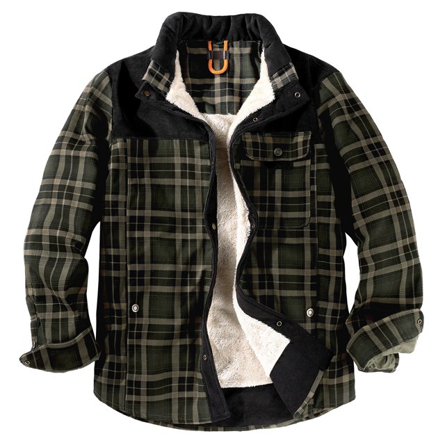 Men's Winter Jacket Jacket Plaid Plus Velvet Plus Size Winter Windproof And Warm Hooded Pure Cotton