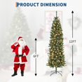 thumbnail image 2 of EDTara Pre-Lit Slim Artificial Christmas Tree, 6/7.5/9/12ft, Pencil Style with Remote Control, Hinged Construction & Metal Stand for Home, 2 of 9