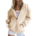 thumbnail image 2 of RKSTN Womens Zip Up Y2K Hoodies Long Sleeve Fall Oversized Casual Solid Color Sweatshirts Jacket with Pockets, 2 of 7