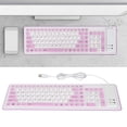 thumbnail image 4 of Foldable Silicone Keyboard, Keys USB Wired Silicon Silicone Keyboard 103 Waterproof Mute Fadeless for PC Laptop Purple, 4 of 8