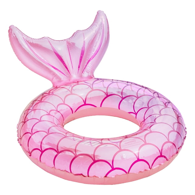 Product Category Swimming - Inflatable Tail Shaped Pool Float Tube for Kids and Adults - Water Activity Accessory