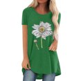 thumbnail image 1 of Chemises à Manches Courtes pour Femmes Mode Décontractée Chemises Imprimées Manches Courtes Tee-Shirt Ample Tunique Blouse Tunique Manches Courtes pour Femmes, 1 of 4