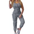 thumbnail image 1 of Innerwin Jumpsuits Sleeveless Women Long Pants Summer With Pockets Solid Color Romper Gray 4XL, 1 of 7