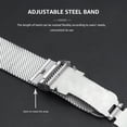 thumbnail image 4 of Premium 20mm Stainless Steel Watch Strap with Quick Release Spring Bars - Adjustable Length, Folding Buckle Design, Waterproof & Sweatproof, Compatible with Smart/Traditional Watches - Silver, 4 of 6