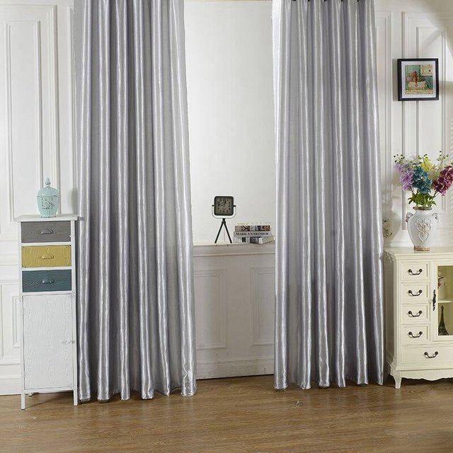 Nouveau Panneau de Rideau en Satin Uni à Poche pour Tringle, Rideaux de Salon, Rideaux de Fenêtre de Chambre