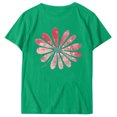 thumbnail image 4 of KIHOUT Nouveau Haut de Mode d'Été pour Femmes 2025, T-Shirt à Manches Courtes à Col Rond Décontracté à Imprimé Floral Vert G, 4 of 5
