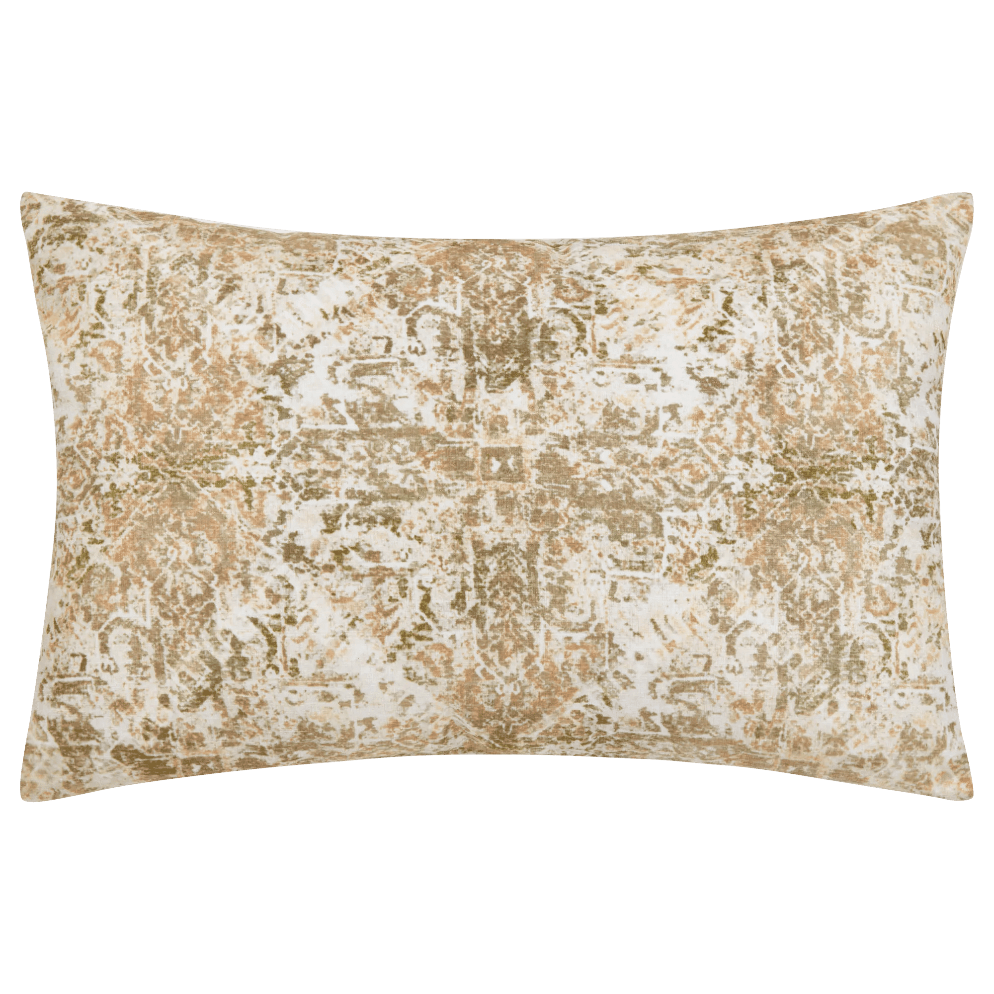 Bouclair Distressed Medallion Lumbar Cushion, Olive Green