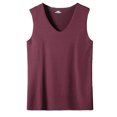 thumbnail image 3 of Mens Summer Ice Silk Traceless Thin Breathable Pure Color V-neck Sleeveless Top, 3 of 9