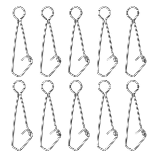 Unique Bargains 209Lbs Stainless Steel Fishing Snaps Swivels Clips Quick Change White 20 Pack
