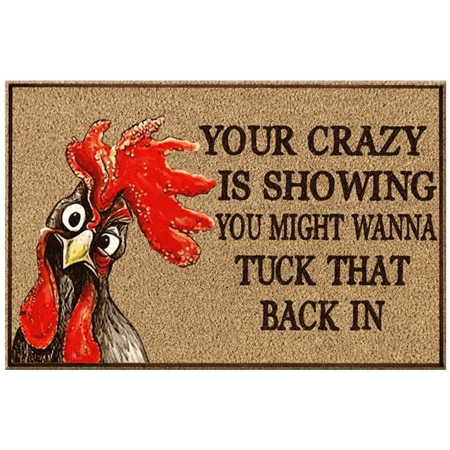 fheaev Tapis de Porte Poulet, Tapis de Sol Anglais Épais Antidérapant, Tapis d'Entrée Antidérapant, Tapis Absorbant pour Salle de Bain Cuisine