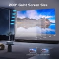 thumbnail image 3 of FRESHDEW Mini Portable Movie Projector with Bluetooth 5.2, 100 ANSI Full HD 1080P Supported, 80" Projector Screen Included, 1 PCS, 3 of 7