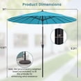 thumbnail image 3 of Costway Parasol de Marché Rond pour Patio de 9 Pi avec Inclinaison à Bouton-Poussoir, Manivelle, Dessus Ventilé Turquoise, 3 of 10