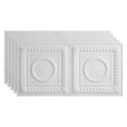 thumbnail image 1 of Fasade Rosette Vinyl 2ft x 4ft Glue Up Ceiling Panel Gloss White 5 Pack, 1 of 5
