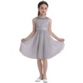 thumbnail image 1 of YONGHS Robe en Mousseline à Fleurs et Dentelle pour Grandes Filles, Formelle, Banquet, Concours, Mariage, Fête, Robe de Bal, Gris 6, 1 of 7