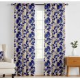 thumbnail image 1 of Vargottam 84 Inch Rod Pocket/Back Tab Cotton Curtains for Windows and Doors - Light Filtering Cotton - Light Filtering Drapes For Doors - Set of 2 Panels, 52"x84" - Vines Motif Design (Blue), 1 of 8