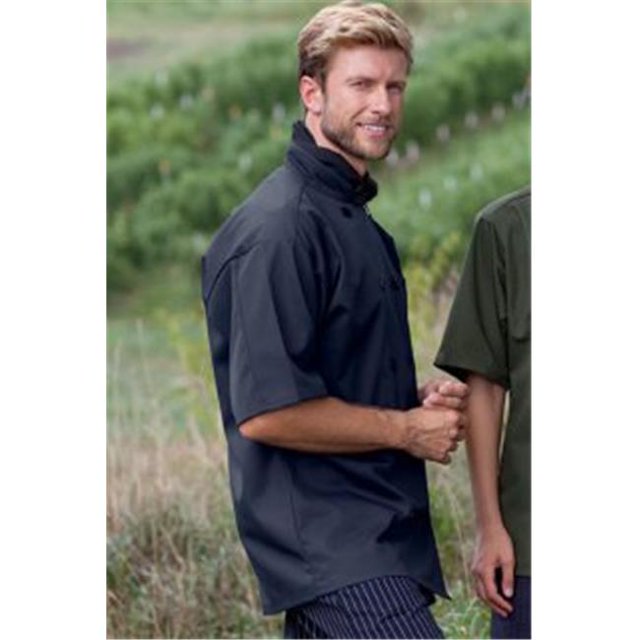 Uncommon Threads 0415-1604 Grand Manteau de Chef à Manches Courtes en Bleu Marine