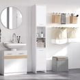 thumbnail image 2 of HOMCOM Armoire de Rangement Mince pour Salle de Bain avec 2 Portes et Tablette Ajustable, 2 of 10
