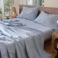 thumbnail image 2 of Bedding Sheet Set Washed Cotton Linen Like Textu Breathable Durable Soft Comfy (Dark Orange Queen), 2 of 6