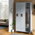 thumbnail image 2 of Metal Locker 3 Doors Employees Locker Storage Cabinet Locker School Hospital Gym Locker Requires Assembly (Gray-3 Doors), 2 of 8