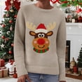 thumbnail image 3 of Zhanying Chandails d'Hiver pour Femmes 2025 Tendance Col Rond Rouge Mignon Noël Sweater Ugly Noël Sweater pour Femmes 2x, 3 of 5