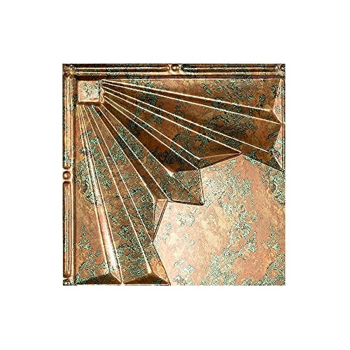 Fasade Easy Installation Art Deco Copper Fantasy Glue Up Ceiling Tile/ Ceiling Panel (12" X 12" Sample)